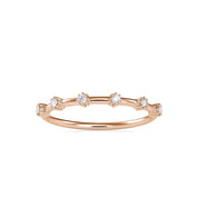 Round Cut Lab Grown Diamond Delicate Stacking Ring - Wedding Band