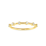 Round Cut Lab Grown Diamond Delicate Stacking Ring - Wedding Band