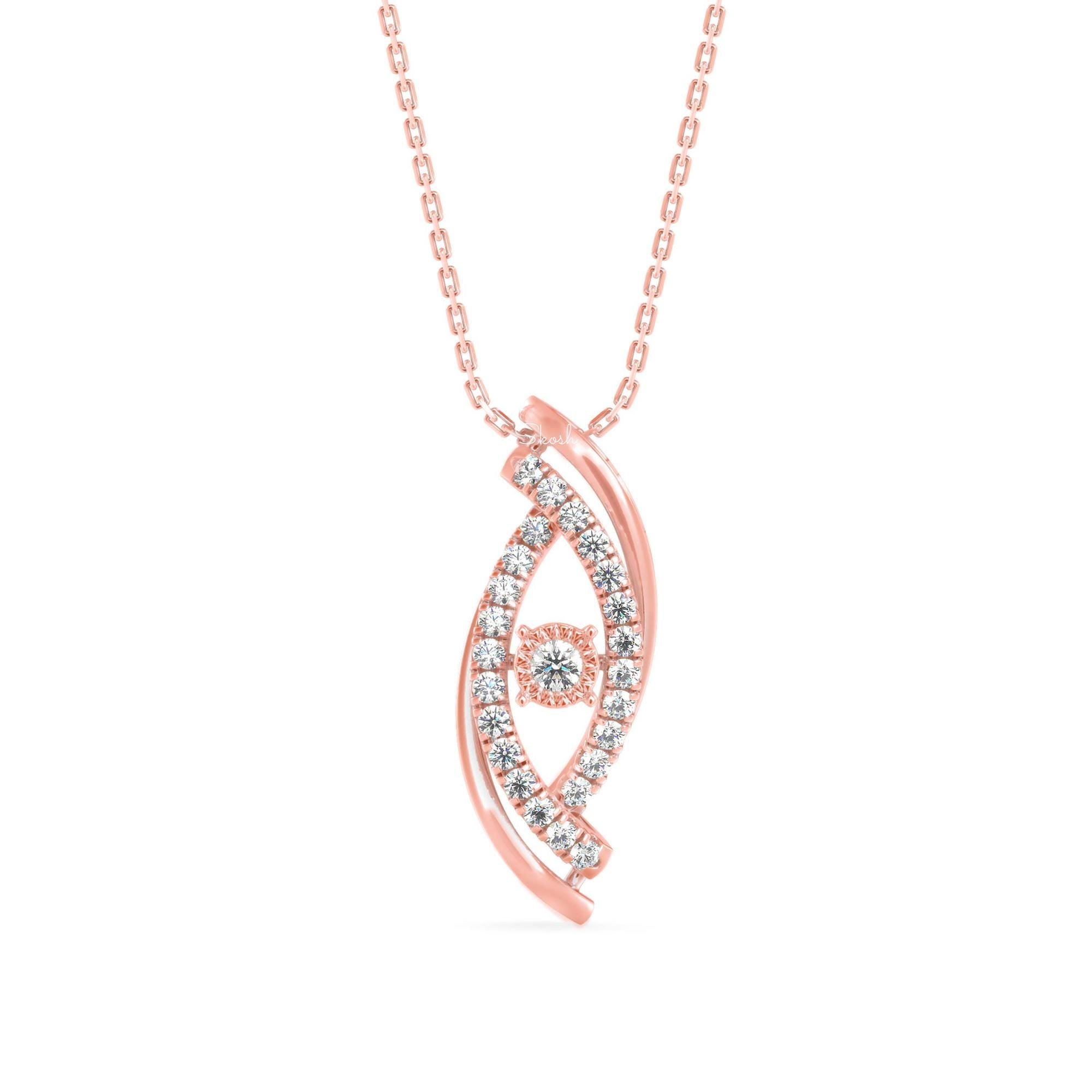 Evil Eye Diamond Charm Pendant Necklace