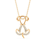 Dog Diamond Charm Pendant Necklace