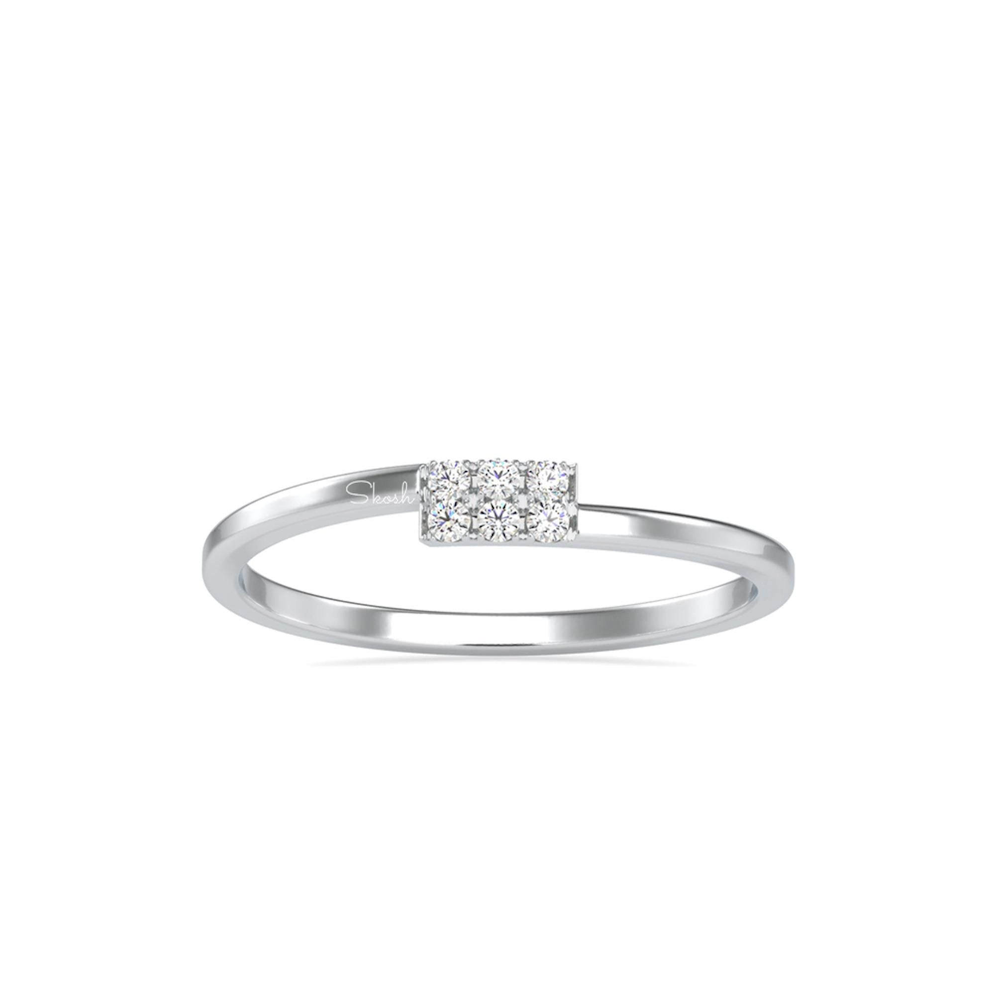 Dainty Round Cut Lab Grown Diamond Wedding Band/Stacking Ring