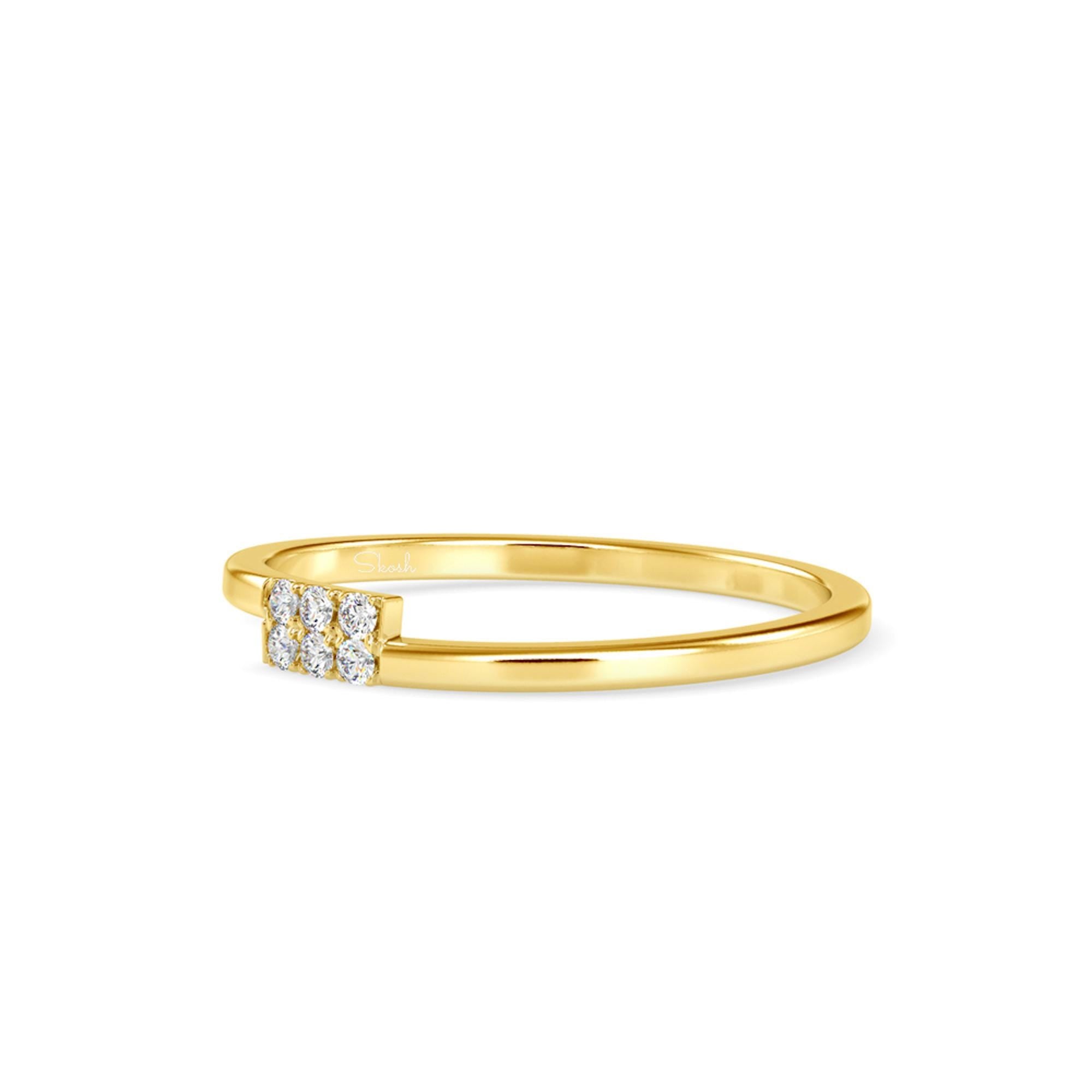 Dainty Round Cut Lab Grown Diamond Wedding Band/Stacking Ring