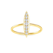 Tapered Bar Ring with Round Cut Lab Grown Diamonds