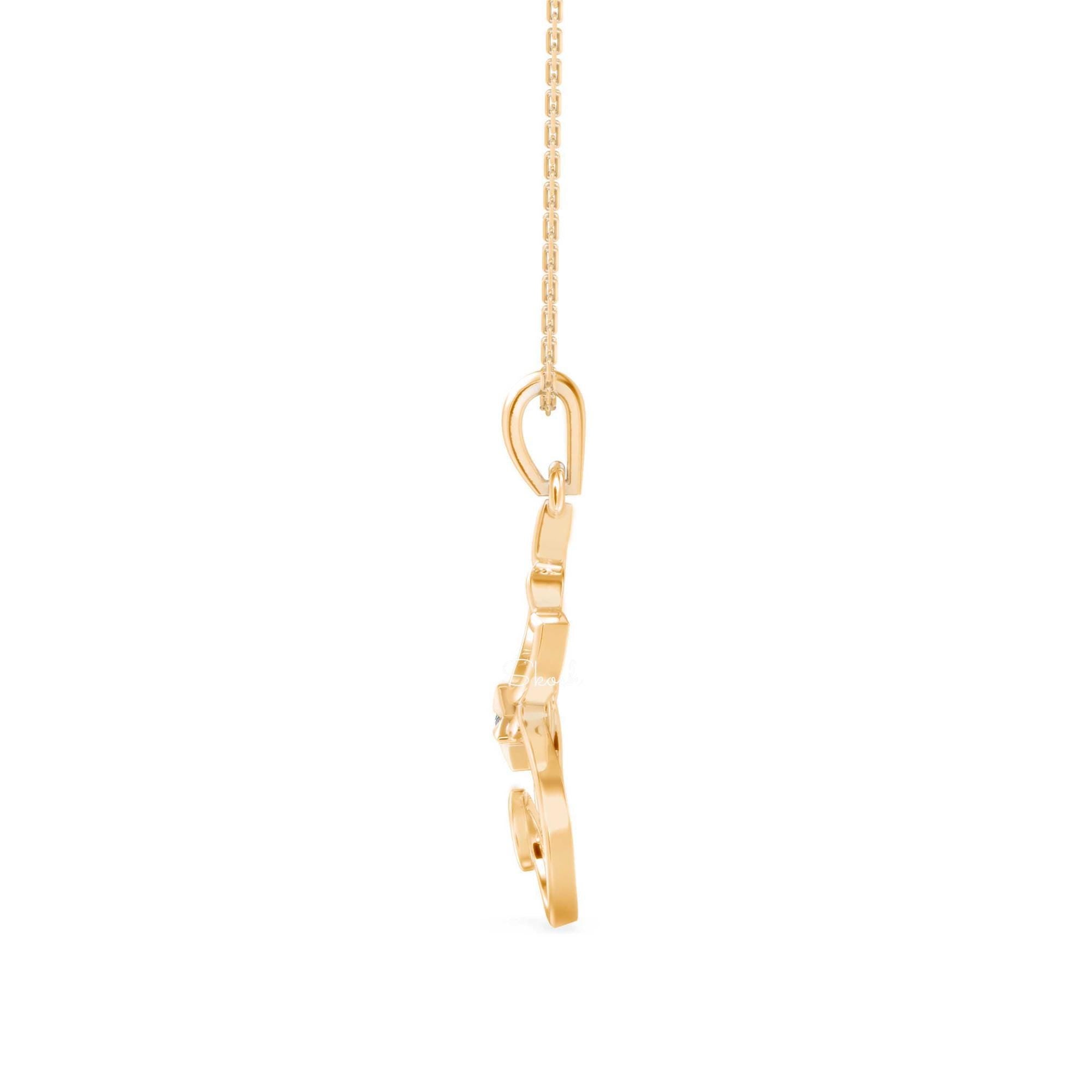Cat Diamond Charm Pendant Necklace