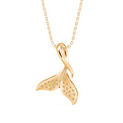 Mermaid Tail Diamond Charm Pendant Necklace