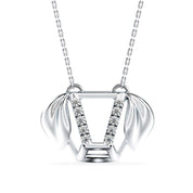 Geometric Dog Face Lab-Grown Diamond Charm Pendant Necklace