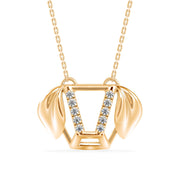 Geometric Dog Face Lab-Grown Diamond Charm Pendant Necklace
