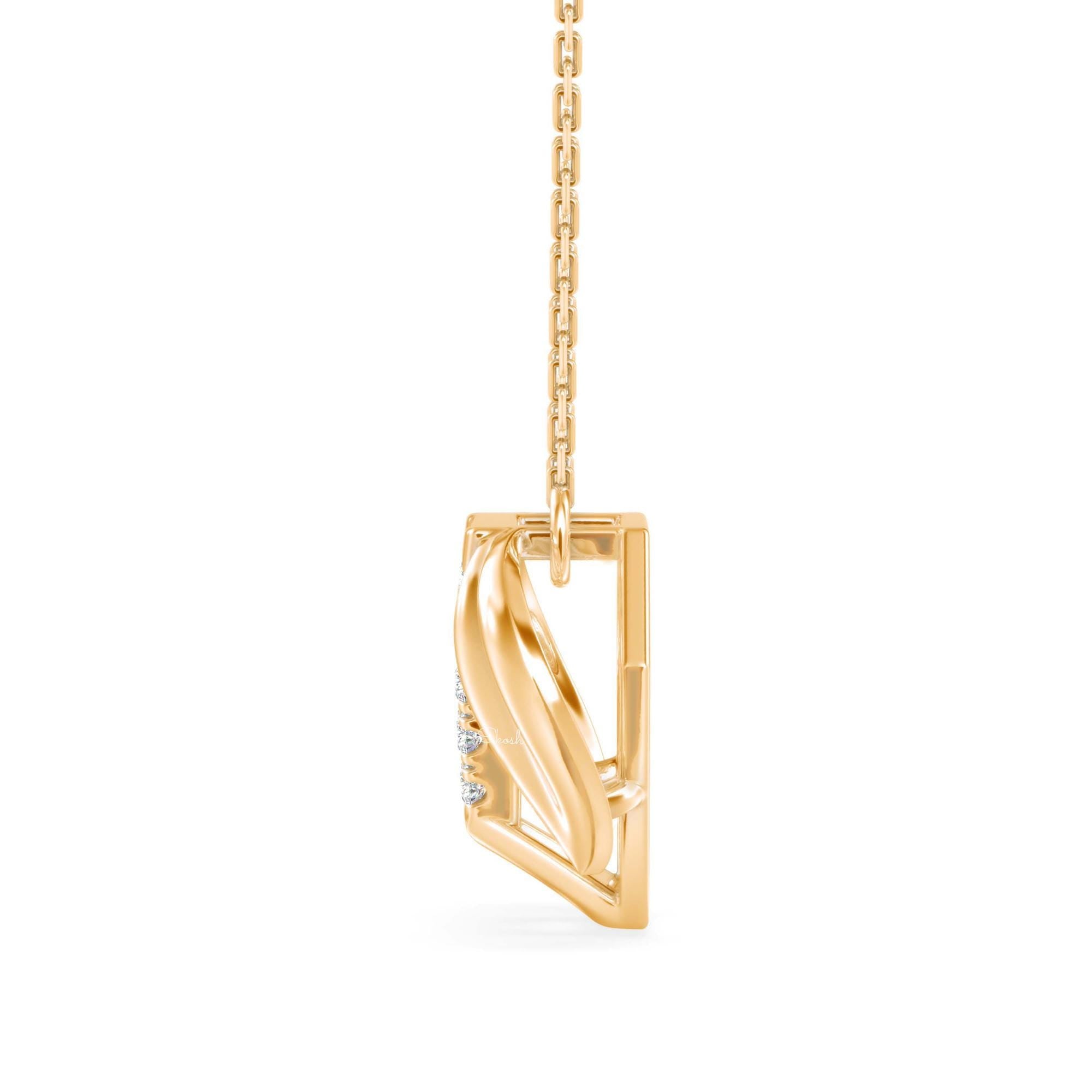 Geometric Dog Face Lab-Grown Diamond Charm Pendant Necklace