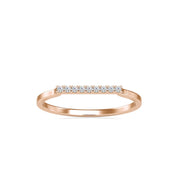 Dainty Round Brilliant Cut Diamond Bar Stacking Wedding Band