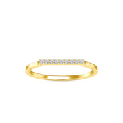 Dainty Round Brilliant Cut Diamond Bar Stacking Wedding Band