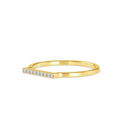 Dainty Round Brilliant Cut Diamond Bar Stacking Wedding Band