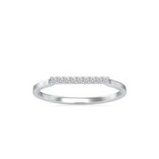 Dainty Round Brilliant Cut Diamond Bar Stacking Wedding Band