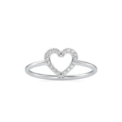 Dainty Heart Diamond Ring