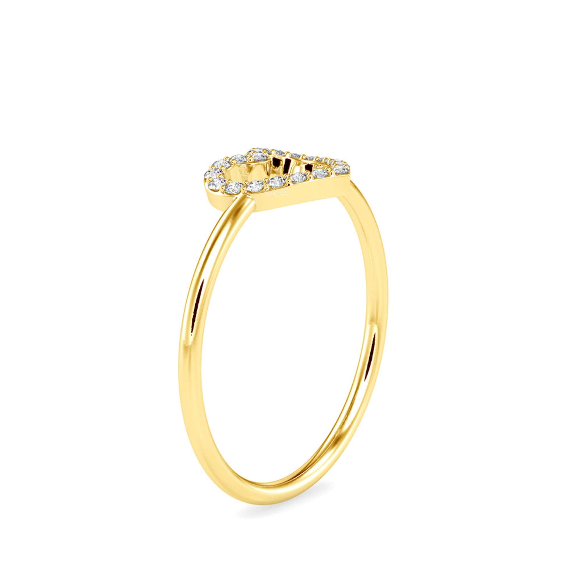 Dainty Heart Diamond Ring