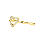 Dainty Heart Diamond Ring