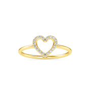 Dainty Heart Diamond Ring