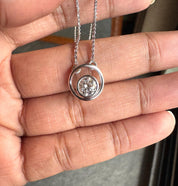0.75 Carats Round Cut Lab Grown Diamond Circle Pendant Necklace