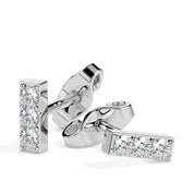 Diamond Bar Stud Earrings