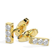 Diamond Bar Stud Earrings