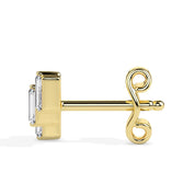 3 Baguette Cut Lab Grown Diamond Minimal Stud Earrings