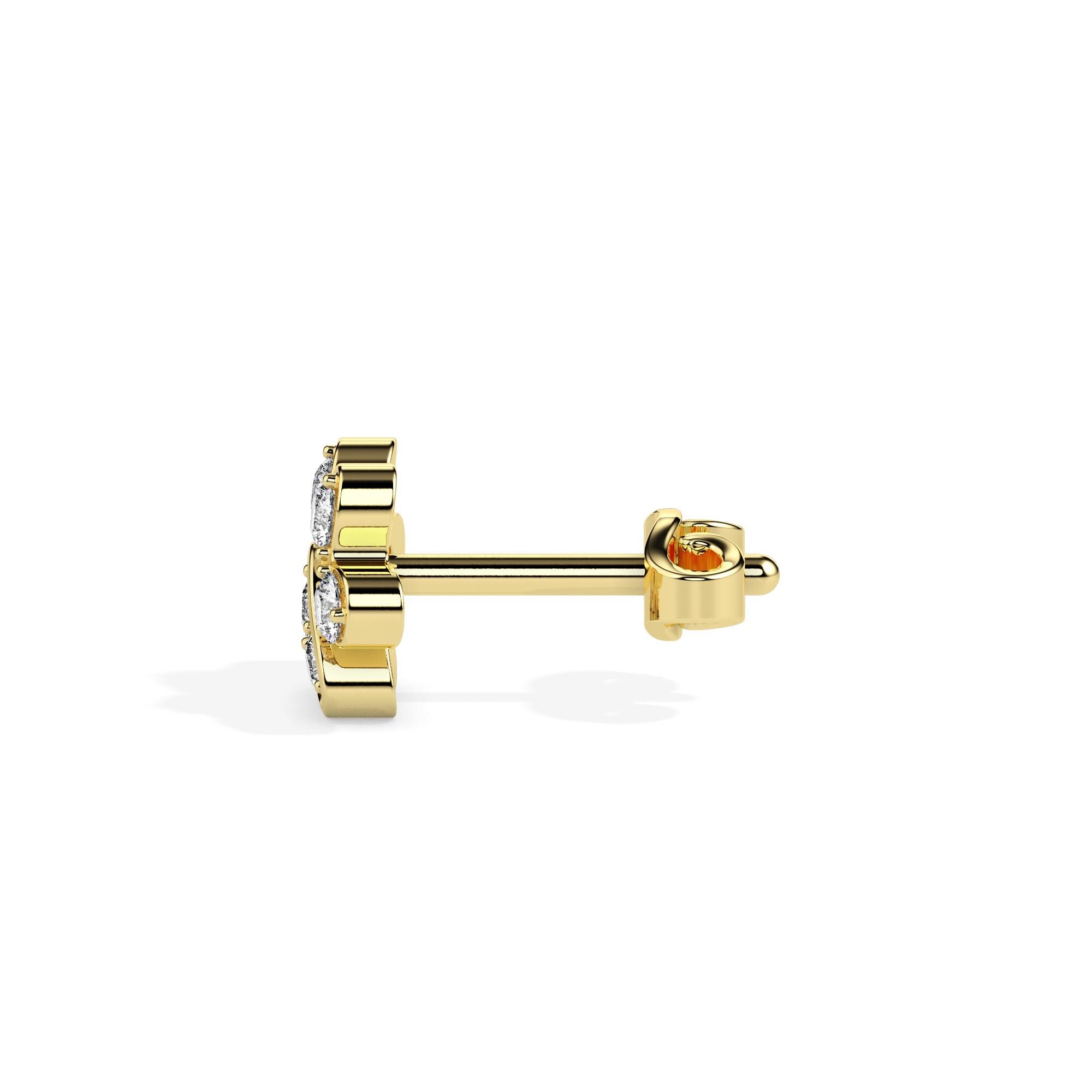 Dog Paw Stud Earrings Diamond