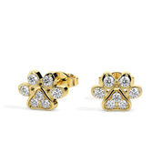 Dog Paw Stud Earrings Diamond