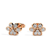 Dog Paw Stud Earrings Diamond