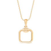 Dainty Square Geometric Diamond Charm Pendant