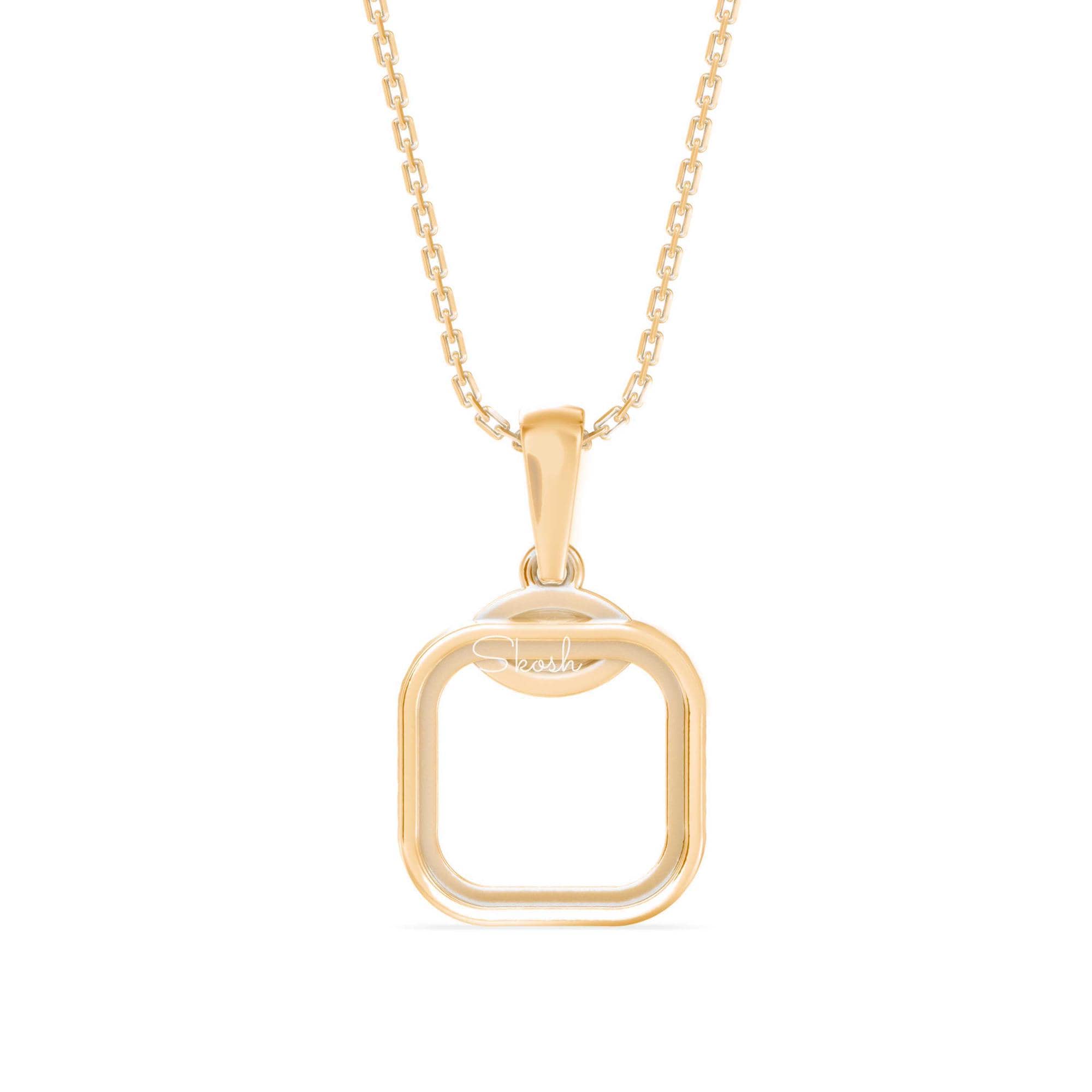 Dainty Square Geometric Diamond Charm Pendant
