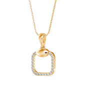 Dainty Square Geometric Diamond Charm Pendant