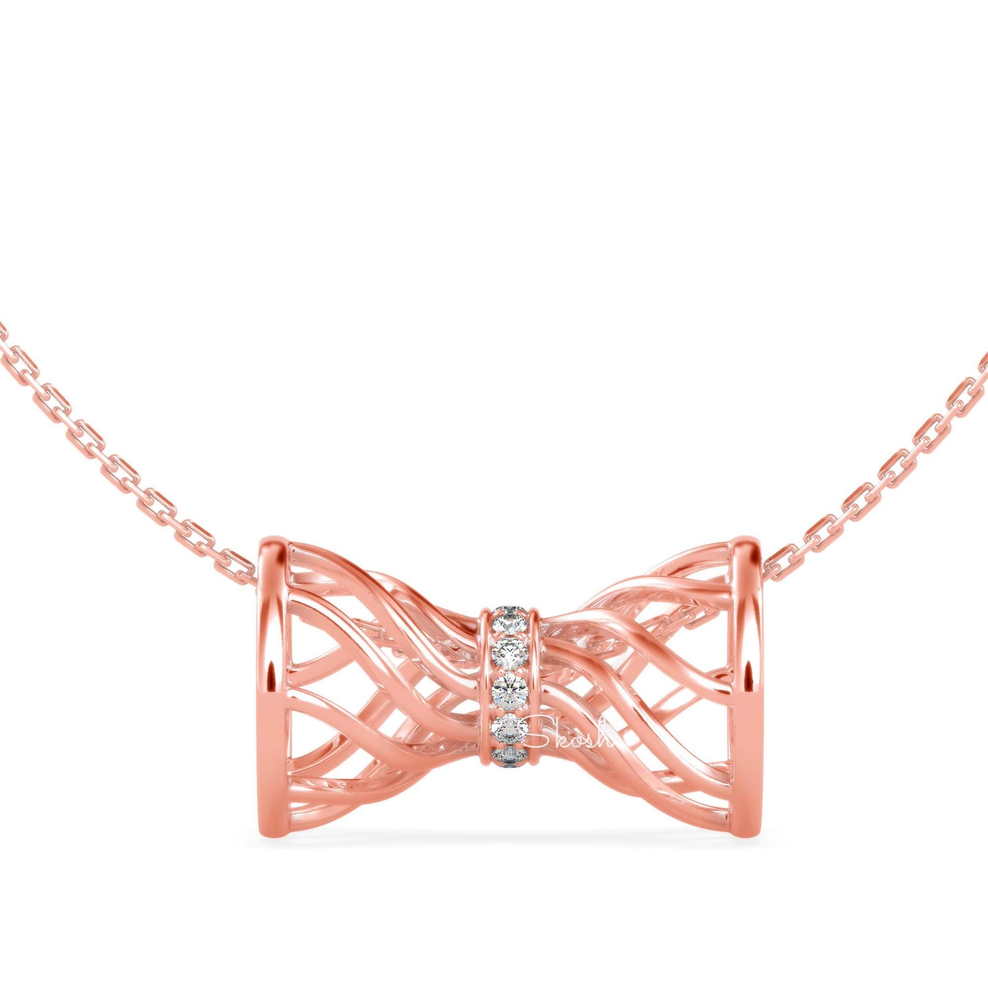 3D Drum Charm Diamond Pendant Necklace