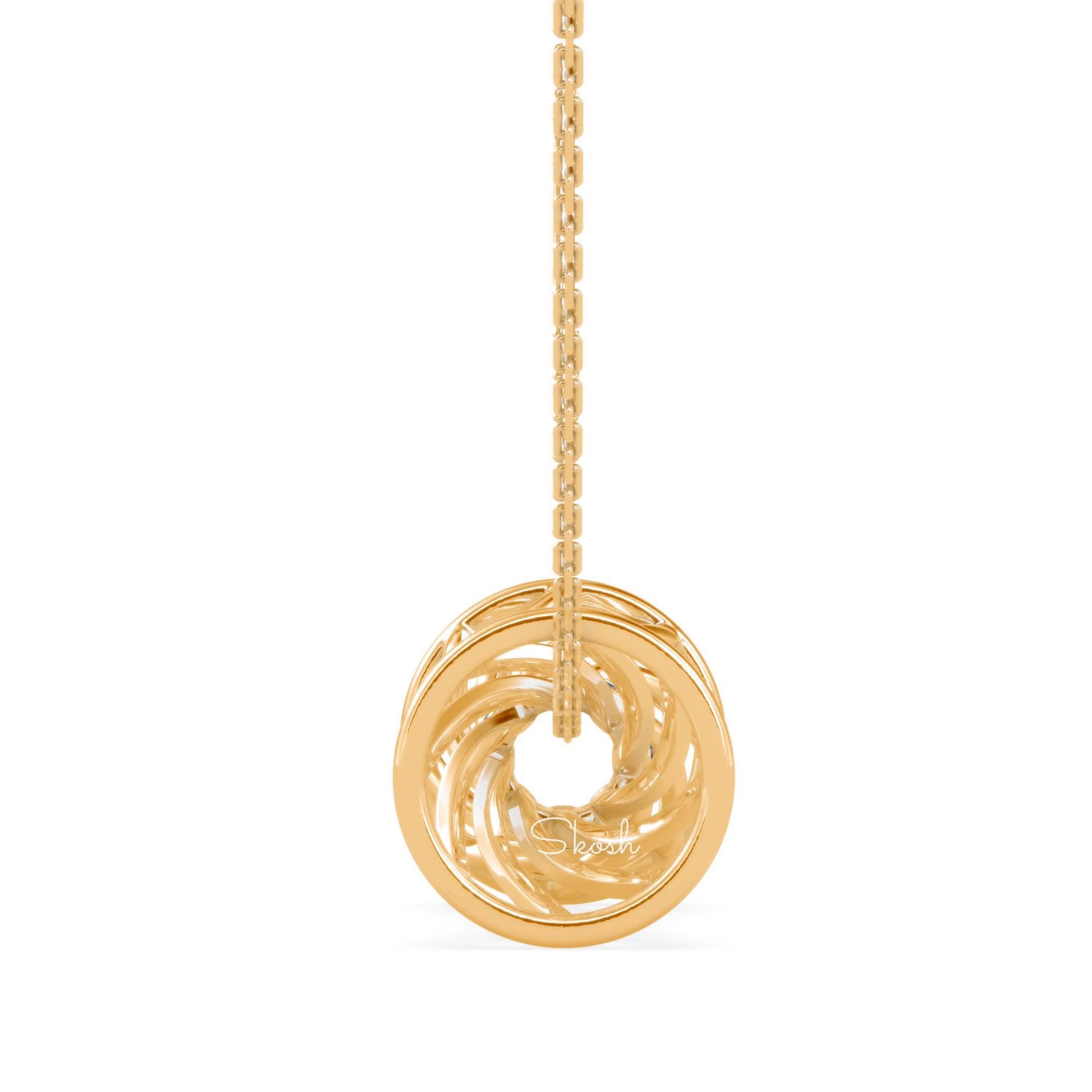 3D Drum Charm Diamond Pendant Necklace