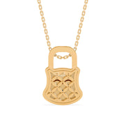 Heart Lock Diamond Charm Pendant Necklace