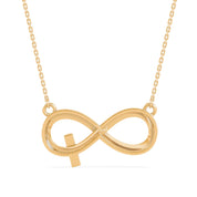 Infinity Cross Diamond Charm Pendant Necklace