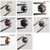 Salt and Pepper Hexagon Solitaire Engagement Ring