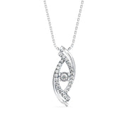Evil Eye Diamond Charm Pendant Necklace