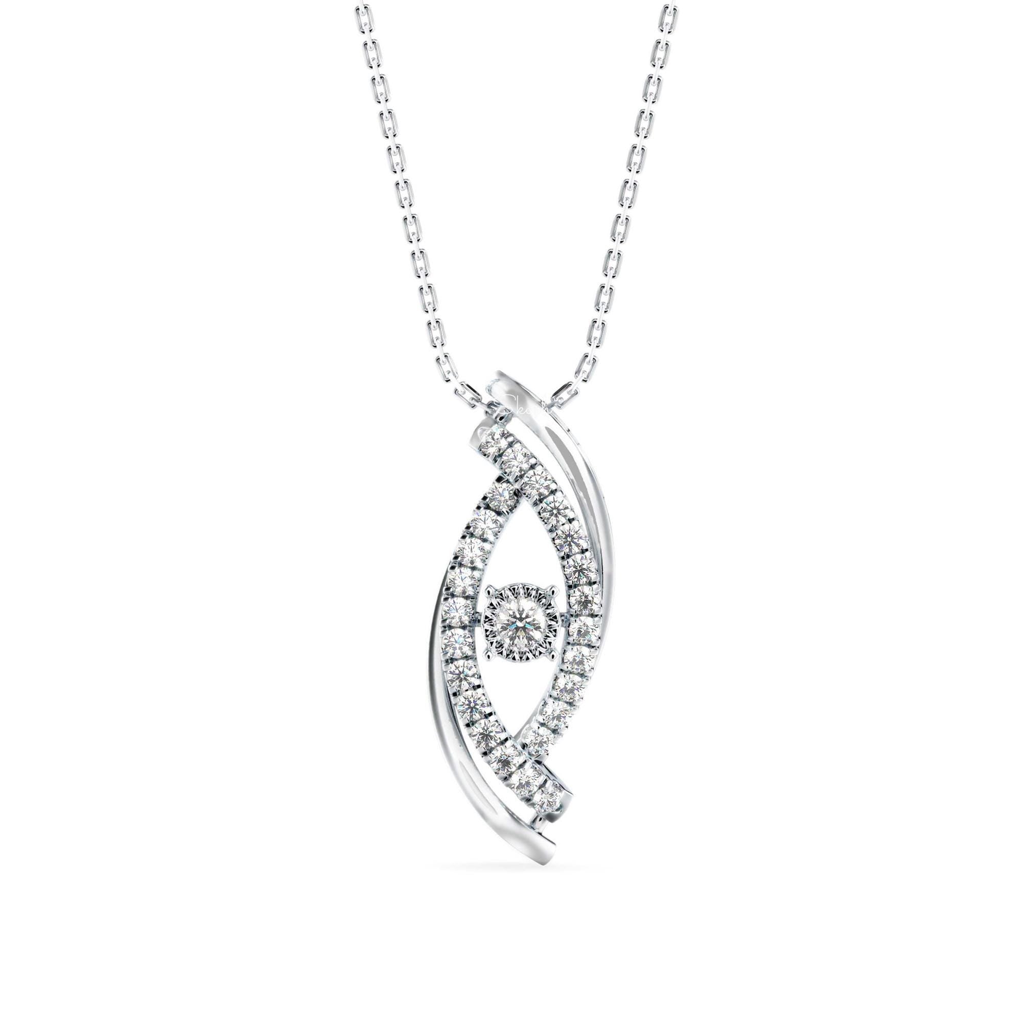 Evil Eye Diamond Charm Pendant Necklace