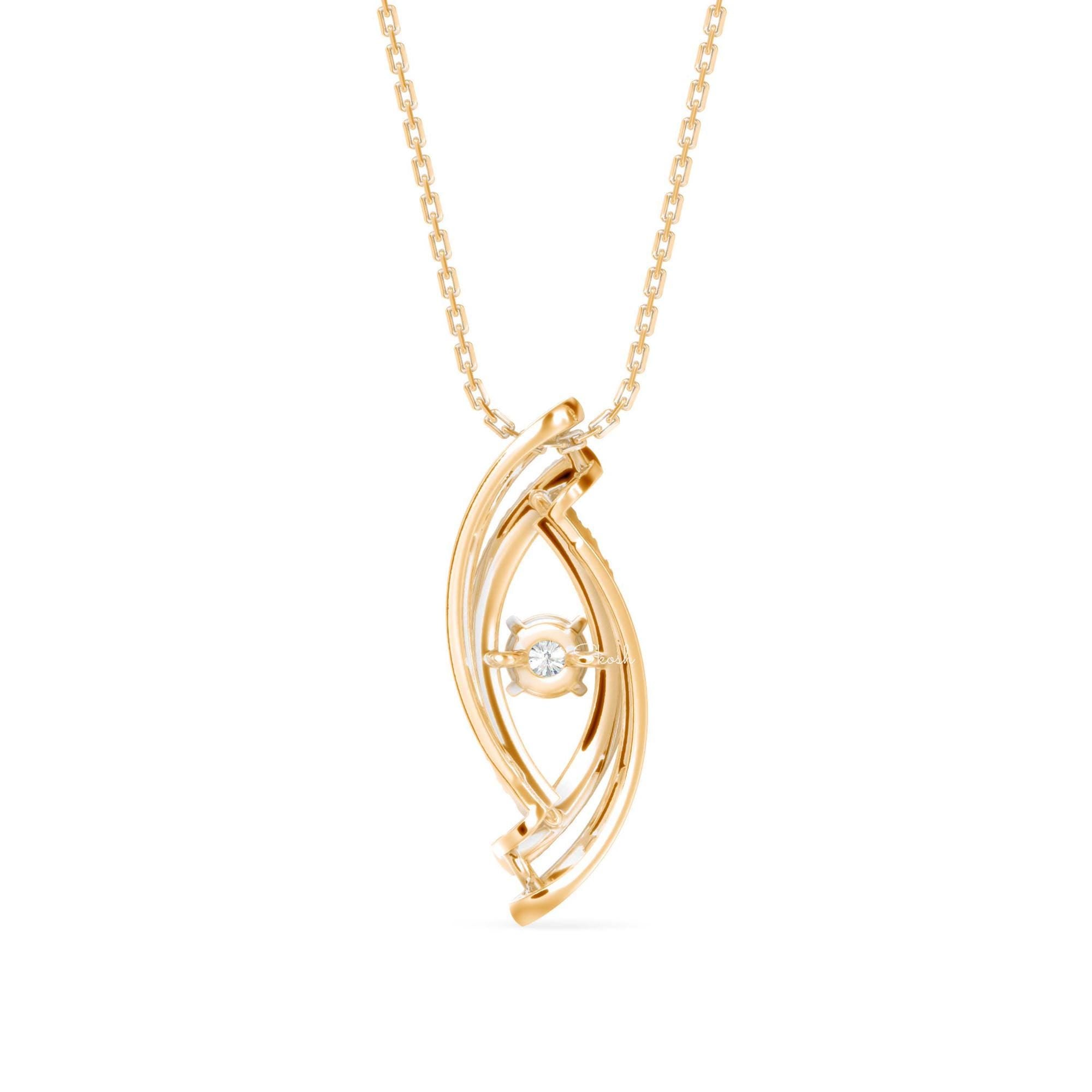 Evil Eye Diamond Charm Pendant Necklace