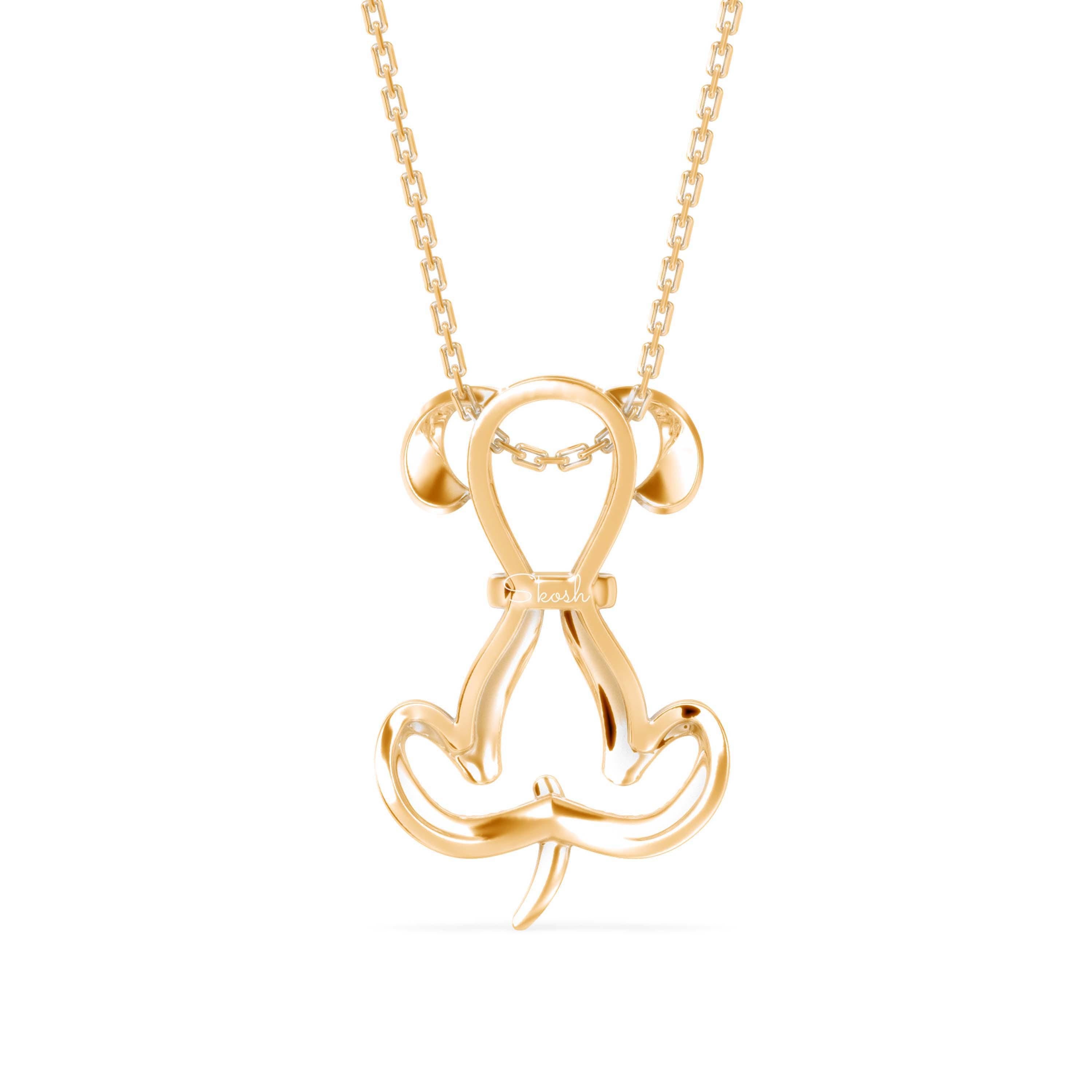 Dog Diamond Charm Pendant Necklace