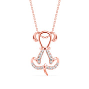 Dog Diamond Charm Pendant Necklace