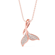 Mermaid Tail Diamond Charm Pendant Necklace