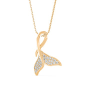 Mermaid Tail Diamond Charm Pendant Necklace