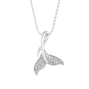 Mermaid Tail Diamond Charm Pendant Necklace