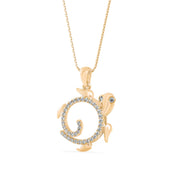 Sea Turtle Diamond Charm Pendant Necklace