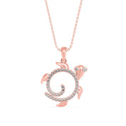 Sea Turtle Diamond Charm Pendant Necklace