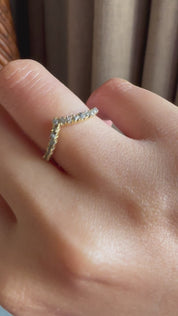 Raw Gray Diamond Wedding Band