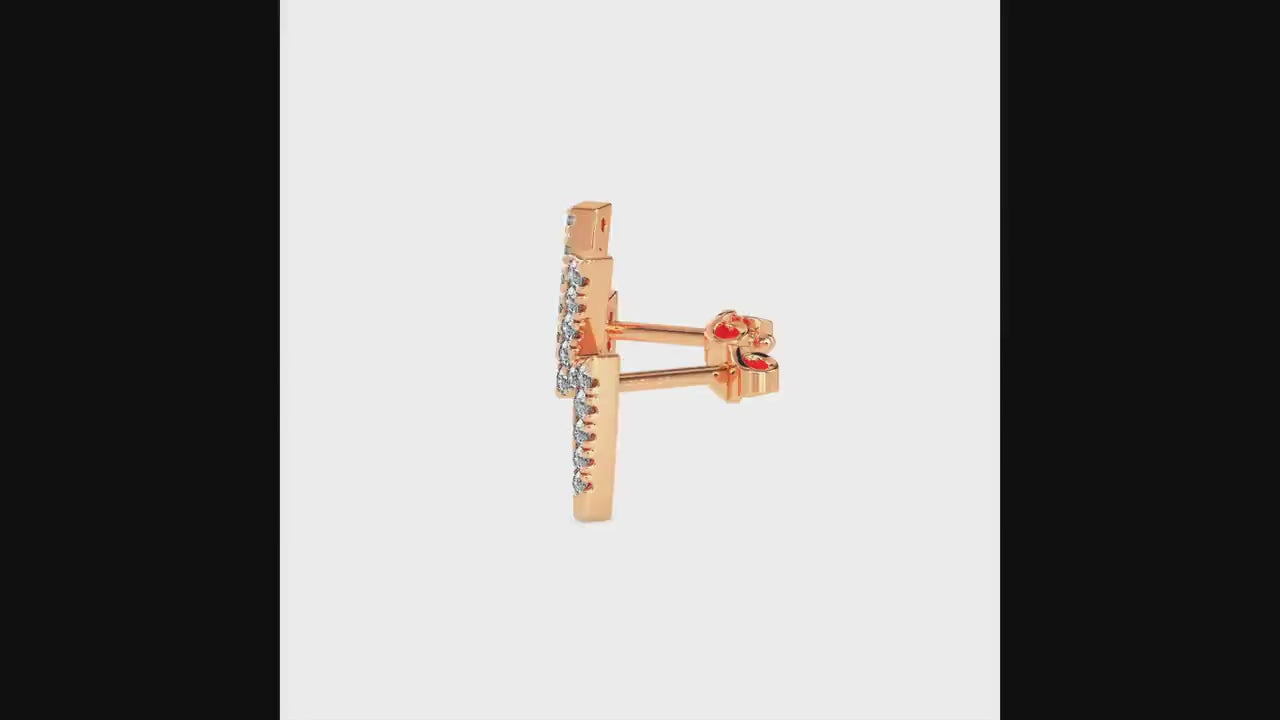Lighting Bolt Diamond Stud Earrings