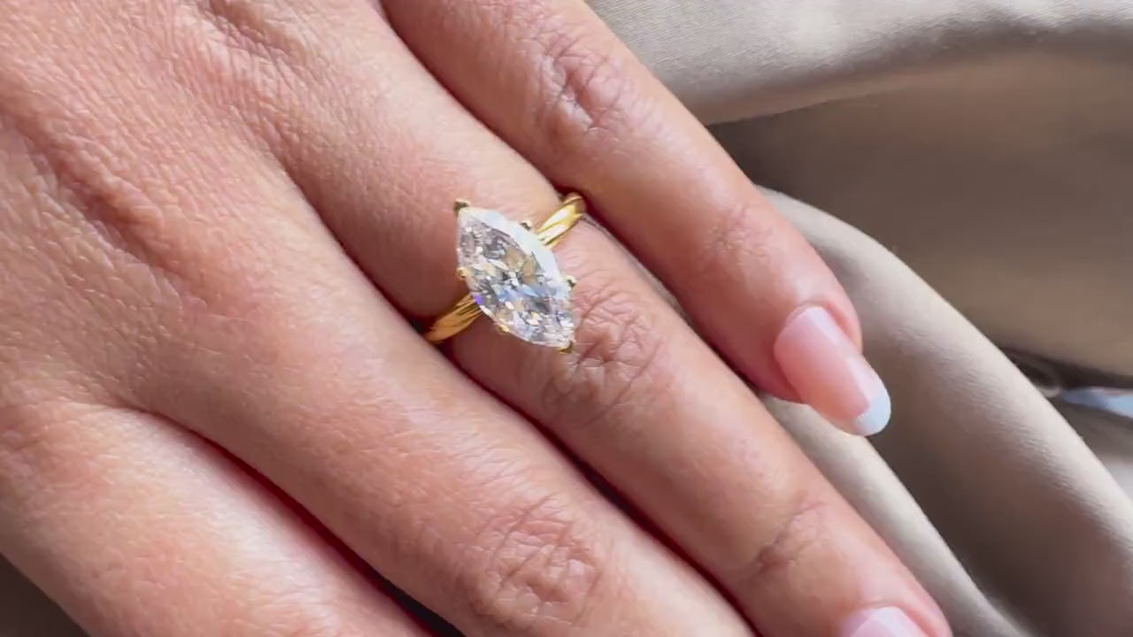 Marquise Lab Grown Diamond - 2 Carats - Engagement Solitaire Ring