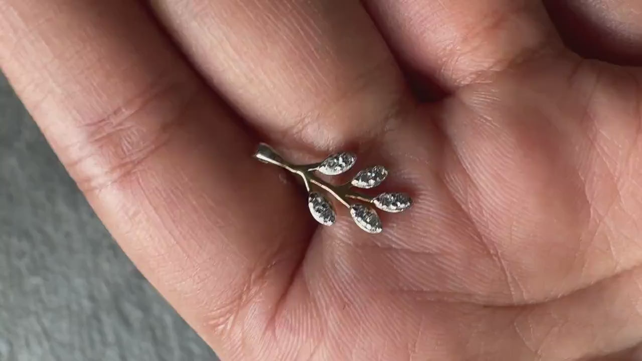 Leaf Diamond Charm Pendant