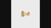 0.44 TCW Round Cut Lab Grown Diamond Three Stone Stud Earrings